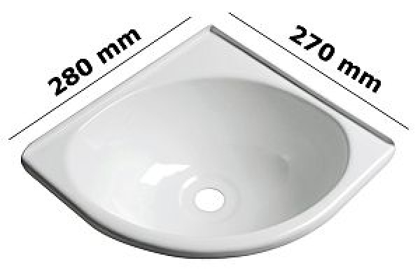 Eckspüle aus ABS, weiß