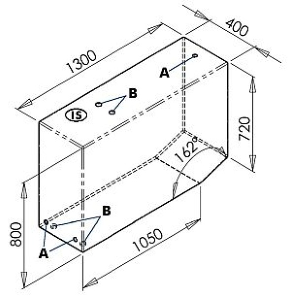Trinkwassertank 390 l links