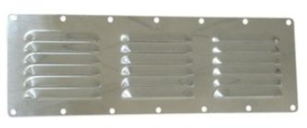 Lüftungsgitter VA-Stahl pol.+Fliegengitter 116x340