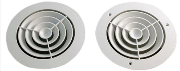 Konzentrische Lüftungsgitter m.3 Schrauben