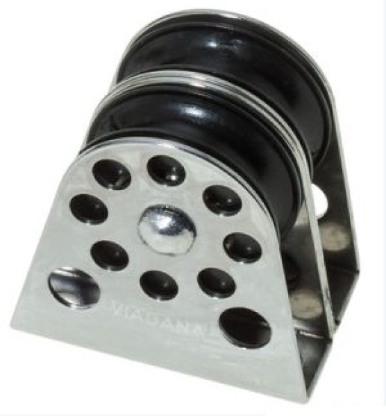 Vertikaler Umlenkblock, doppelt  f. Leinen 8 mm