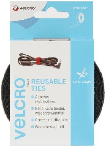 VELCRO® Brand ONE-WRAP® Rotolo mm10 x 5mt nero