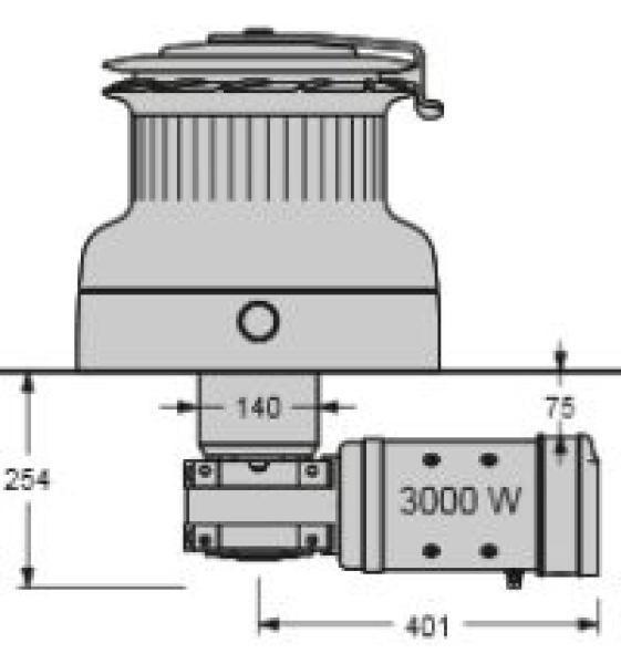 WINSCH W90EL    3000W HORIZONTALMOTOR DREIGANG