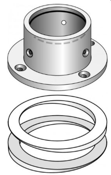 Deckshalterung mit O-Ring für Radarmast