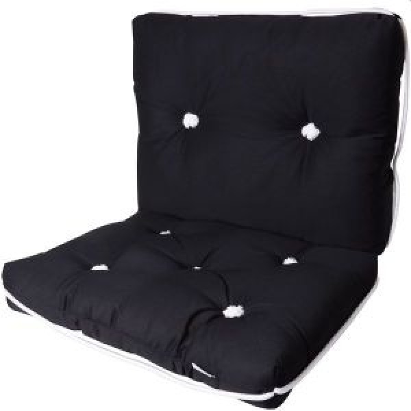 Kapok Doppelkissen 45x37cm / 37x8cm schwarz