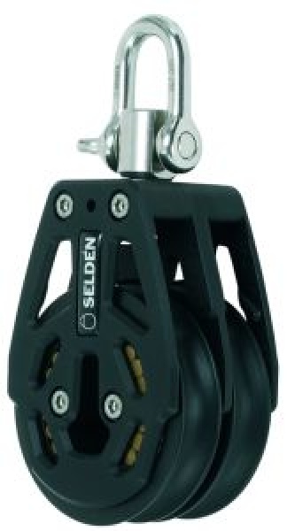 Zweischeibiger Rollenlagerblock RBB80 mit Wirbel