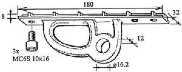 Großbaumbeschlag 32x180mm fuer Rodkicker