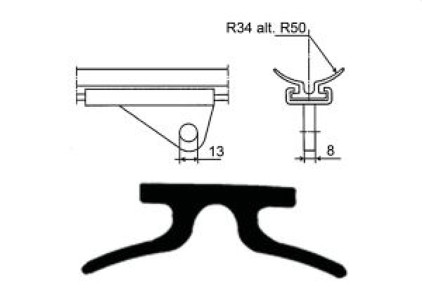 Großbaumbeschlag 23x100 Radius 34mm