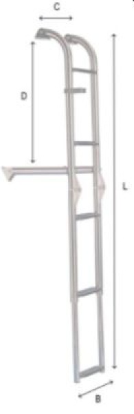 Heckleiter, L=1185mm - eingeschoben 550mm, B=210mm, C=2
