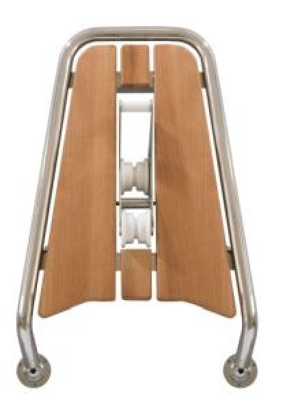 Bugplattform Classic Teak, L=750mm, B=480mm, Roh D=32mm