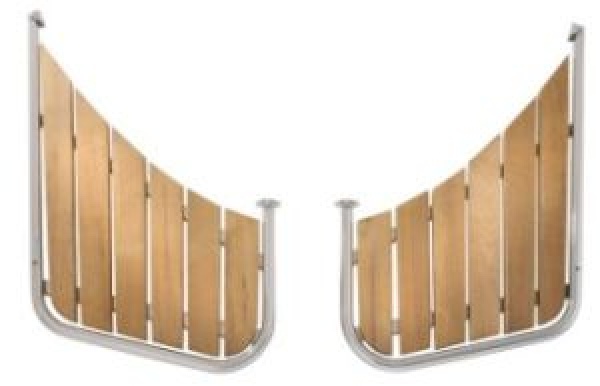 Heckplattform Spitzgatter Teak, B=530mm, H1=430mm, H2=9