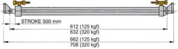 Vetus Hydr Hebesystem L=500mm 12V 320kgf