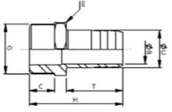 Vetus Schlauchtülle m Außengewinde G 3/4