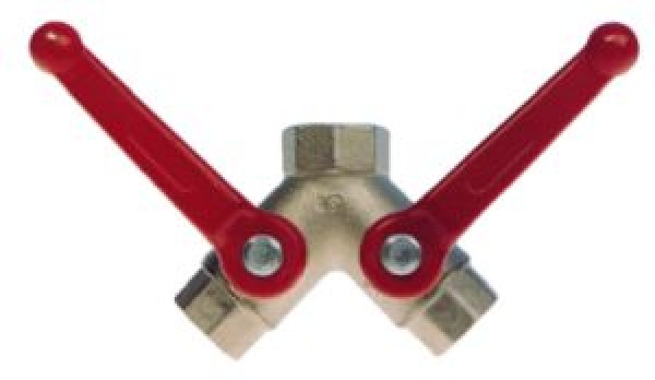 Verchromt-Messing 3-Wege Kugelhähne F-Flow, 12 x 38 x