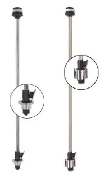 Wall-mounting 360° pole with bayonet joint and led ligh