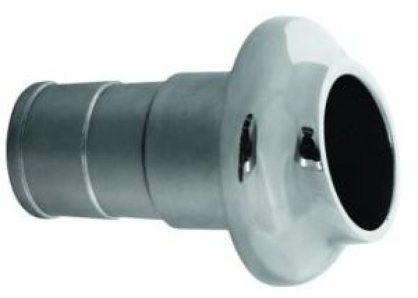 NIRO Borddurchlass für Auspuff mit Gummi Klappe, Ø75mm