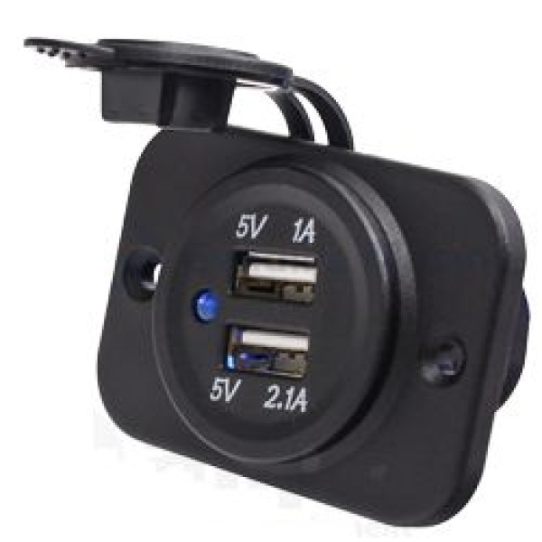 Wasserdichter DC USB Stecker mit 2 Eingangen (Einzel)