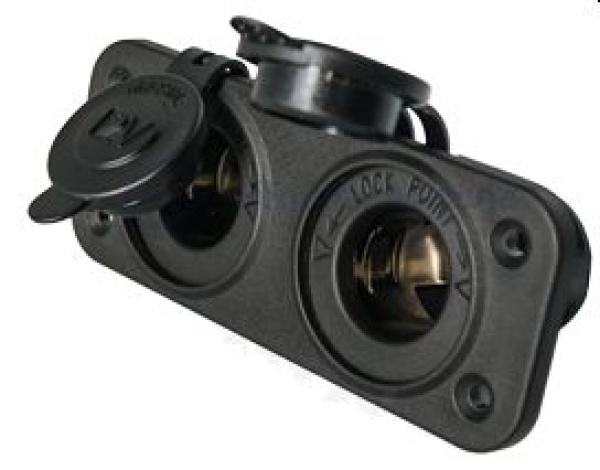 Wasserdichter DC Stecker, 2x 12V Eingang (Doppell)