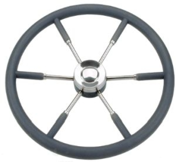 6-Speichen Steuerrad Typ 9 NIRO mit schwarz P.U. Griff,