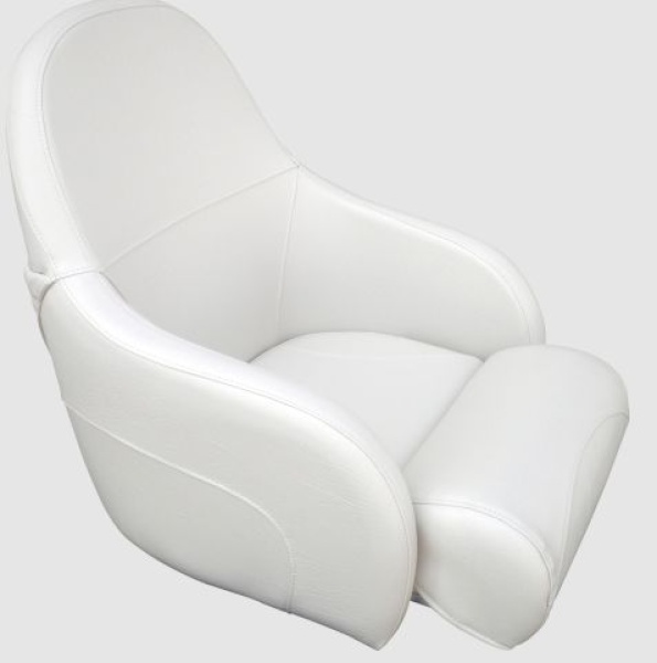 Steuerstuhl Modell Naxos Flip Up, Weiss (Schlitten Erf