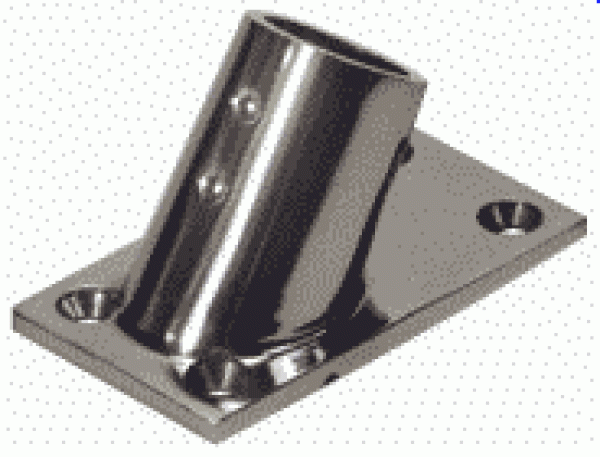 NIRO Relingsfuß 60°, Ø22,25mm mit geraden Ecken 76x43m