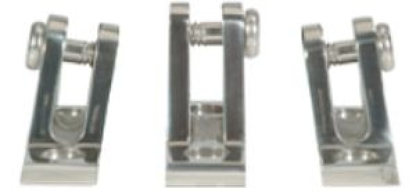 NIRO Verdeckbeschlag, rechtes Modell, Fuß 22x51mm