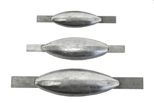 Zink Rumpfanode mit Anschweißläschen, 340x231x76x30mm