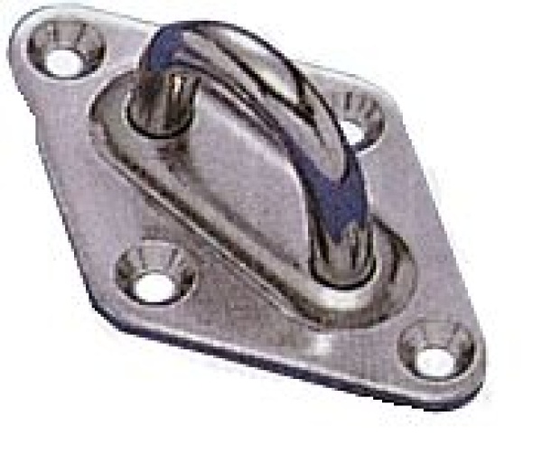 NIRO Karoförmige Augenplatte, 50x80mm, Ø8mm