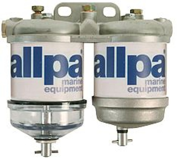 Doppelte Kraftstofffilter für Diesel, mit Wasserseparat