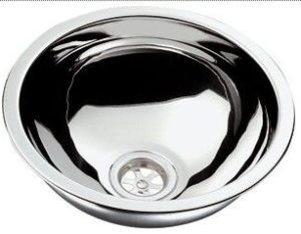 NIRO Waschbecke, rund, Außenmaß Ø330mm, Tiefe 150mm (9