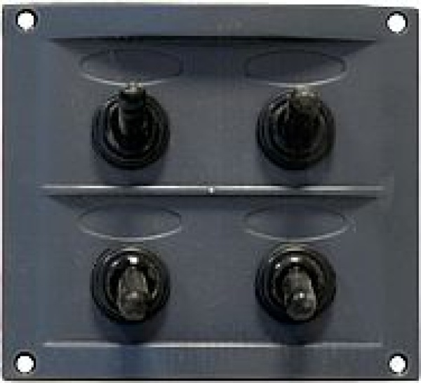 Kunststoff Schalttafel, 12V, 4-Schalter, 15A Sicherung