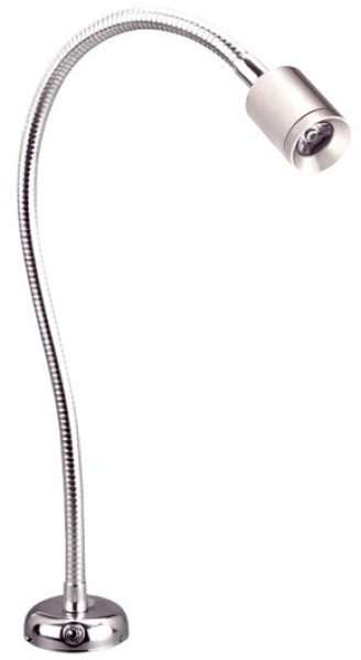 Flexibele LED-Leselampe, Messing verchromt, 8-30V1,2W,