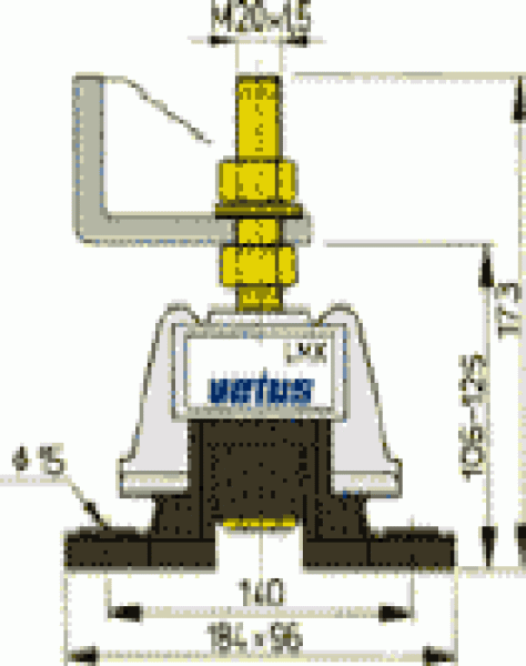 Vetus flexibles Motorlager LMX140