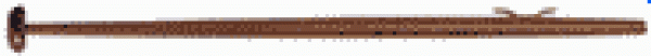 Flaggenstock, Lackiertes Holz,, L=600mm, Ø22mm, mit Ku