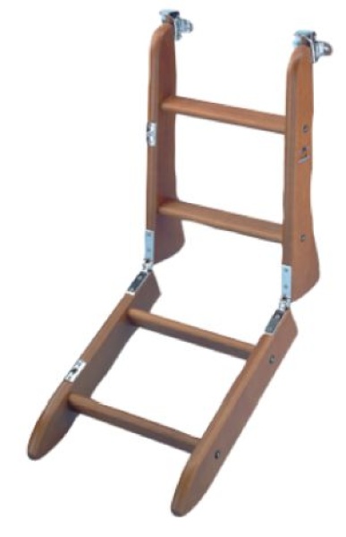 Holz Badeleiter, 2und2 mit rutschsicheren Stufen