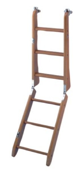 Holz Badeleiter, 3und3 mit rutschsicheren Stufen