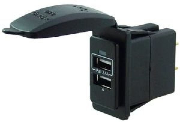 2-fach Adapter USB 3.4A schwarz
