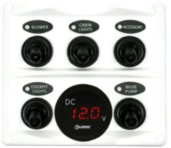 Schalterpaneel mit Voltmeter weiß