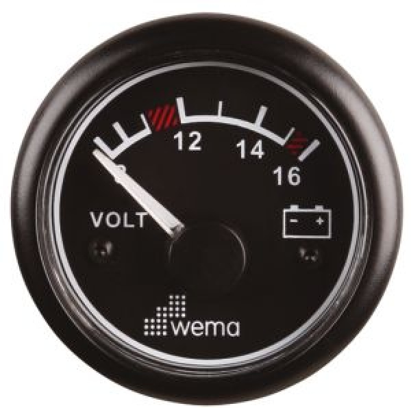 VOLTMETER 12V SCHWARZ