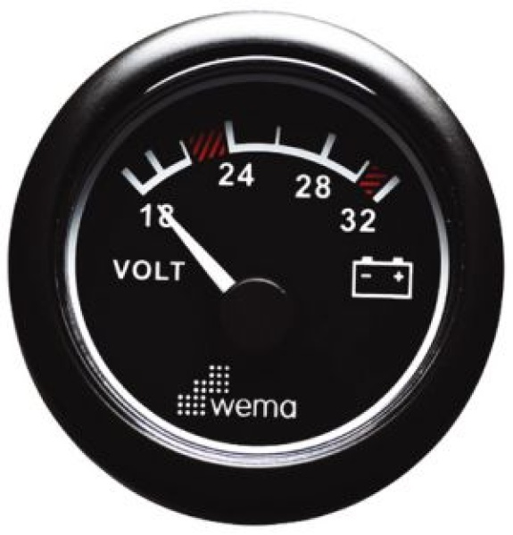 VOLTMETER 24V SCHWARZ