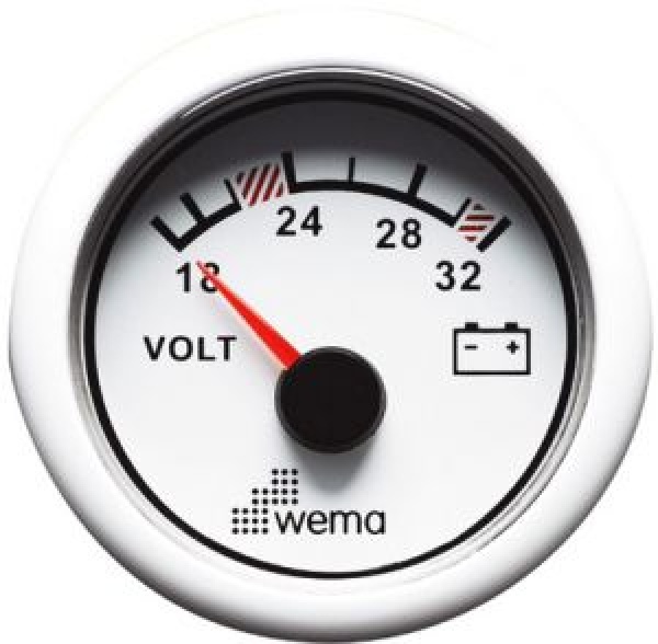 VOLTMETER 24V WEISS