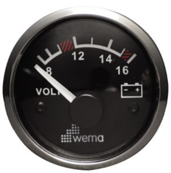 SILVER GAUGE, SCHWARZ VOLT 12V
