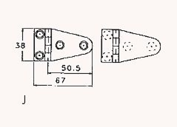 SCHARNIER MIT SCHRAUBENLOCH 38X67MM