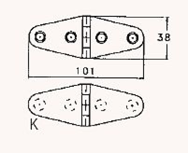 SCHARNIER MIT SCHRAUBENLOCH 38X101M