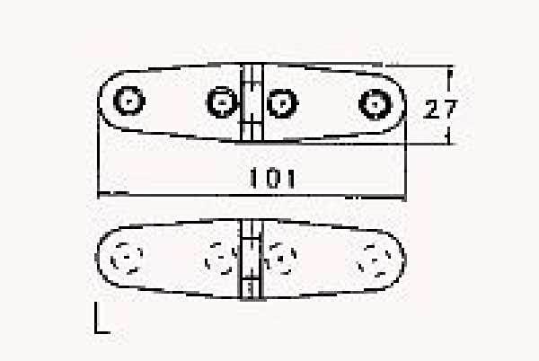 SCHARNIER MIT SCHRAUBENLOCH 27X101M