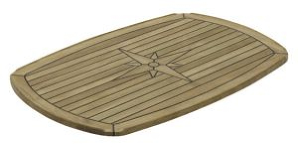 Teak Tischplatte Half Ellips 61 x 94cm