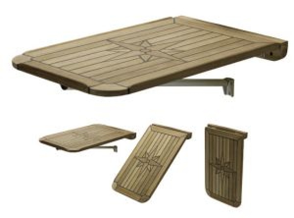 TEAK TABLE TOP 37 x 60CM