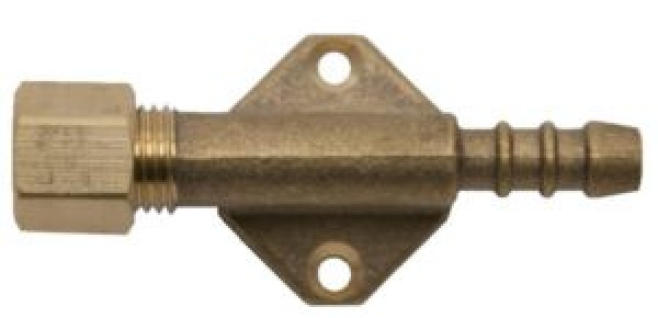 Mauerplatte Messing mit 8mm RVS x 8mm Tülle