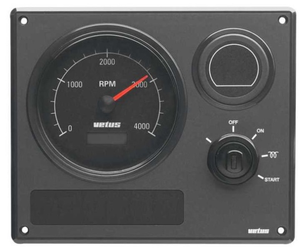 Vetus Instrumentenpanel MP22, schwarz, 12 Volt