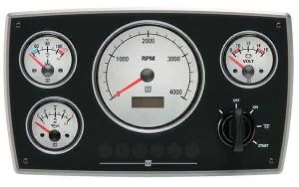 Vetus Instrumentenpanel 12 V 0-4000 RPMAluminium, weiße